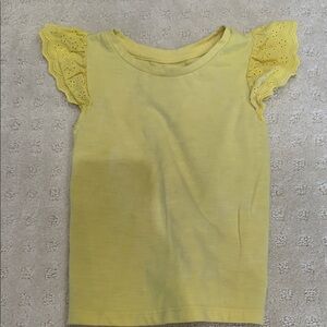 Cat & Jack Yellow Eyelet Sleeve Tee